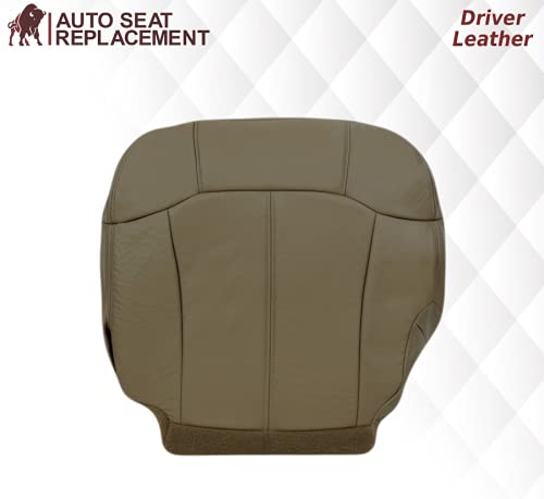1999-2002 Chevy Silverado Leather Seat Cover Replacement - Medium Neutral Tan Driver Bottom Seat Cover - Durable & Custom Fit for Chevy Silverado Trucks - Perfect for Restoration, Protection & Comfort Upgrade