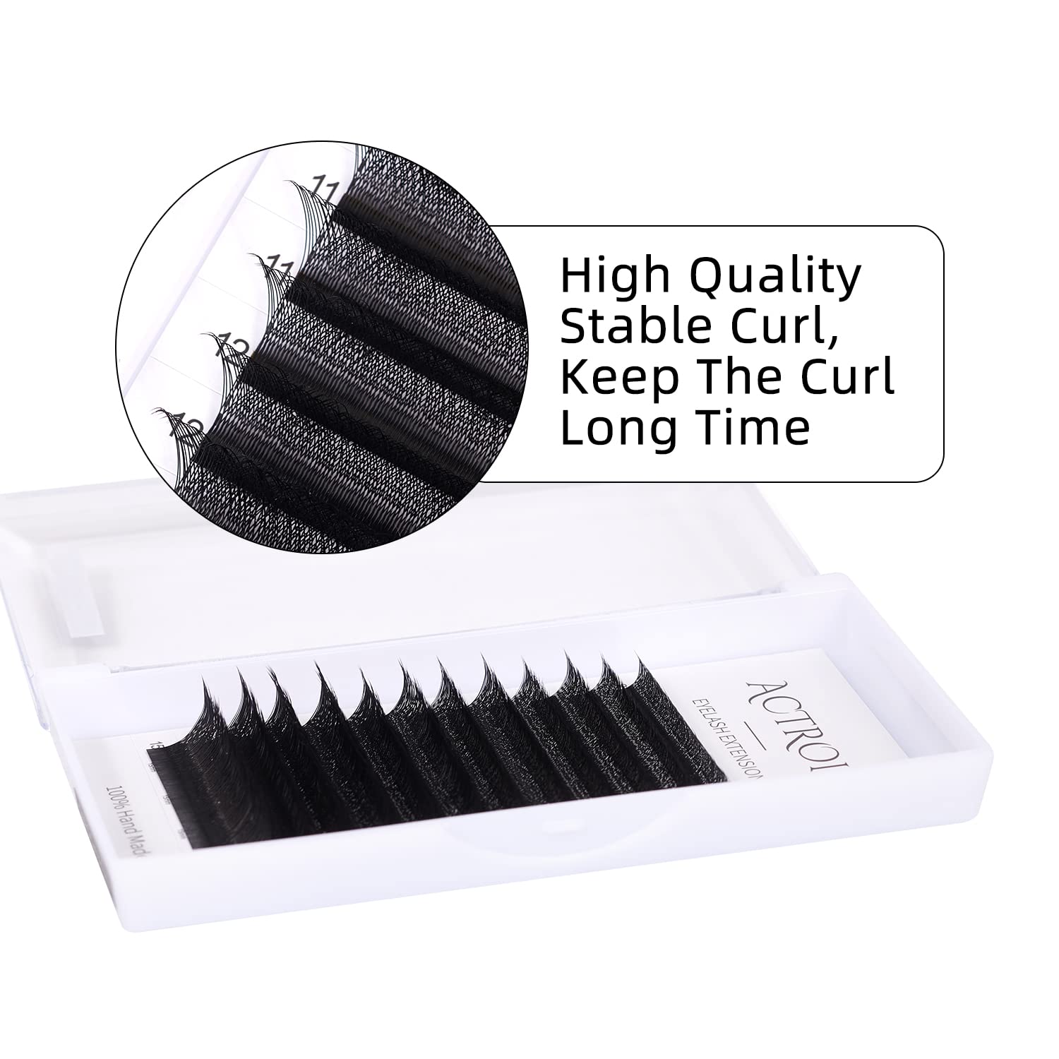 3D Volume W Eyelash Extensions - 0.07D Curl 12mm Easy Fan W-Shaped Premade Clusters (Black) for Dramatic Eye Makeup & Special Occasions