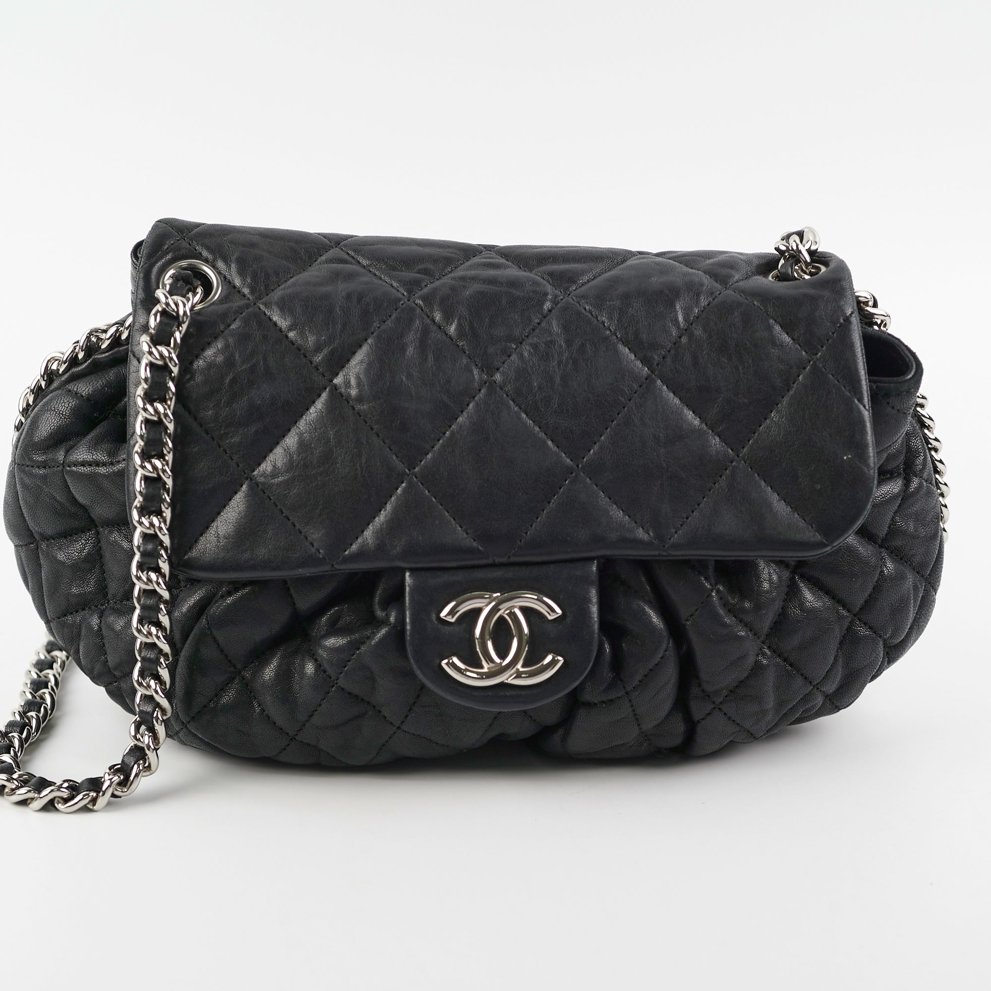 Chanel Black Matelasse Chain Shoulder Bag - Luxury Quilted Leather Crossbody Purse for Women | Perfect for Evening Parties, Date Nights & Special Occasions