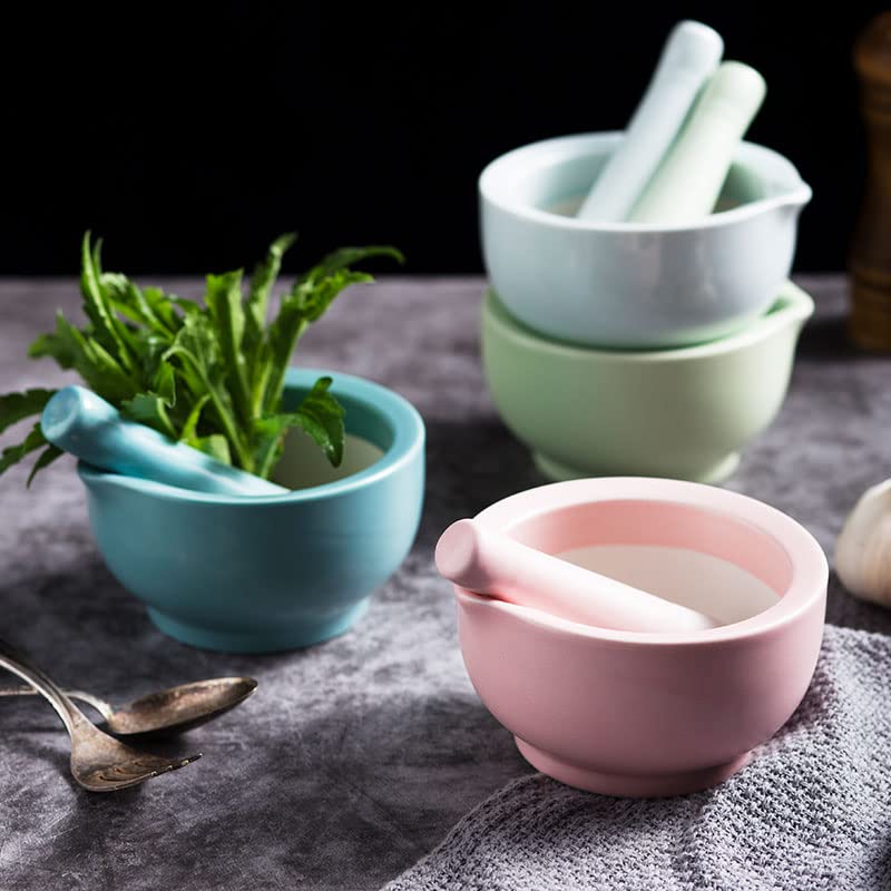 123Arts 3.5-Inch Ceramic Mortar and Pestle Set - Colorful Pill Crusher & Spice Grinder for Kitchen, Pharmacy, and Herbal Use | Perfect for Grinding Spices, Crushing Pills, and Mixing Herbs