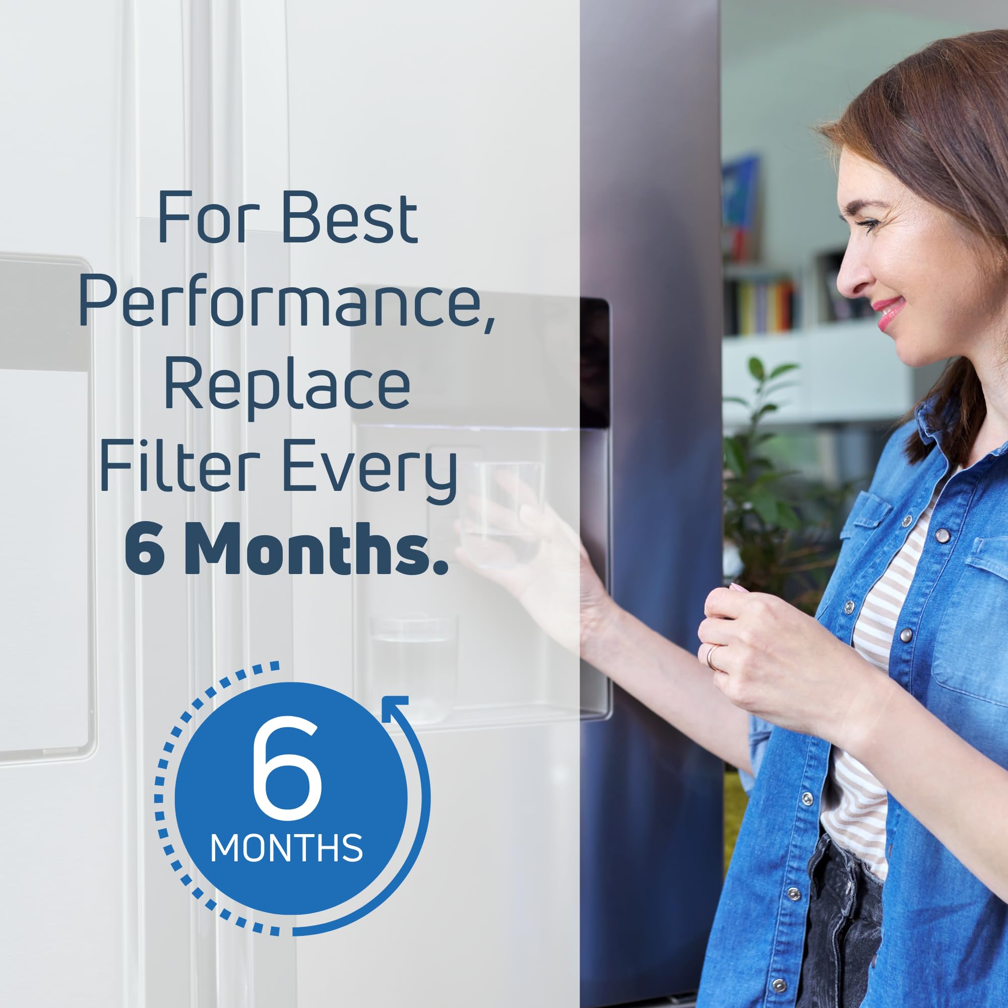 GE MWF MWFP Refrigerator Water Filter Replacement - Compatible with General Electric PSS26MGTEBB, Pure & Clean Drinking Water for Home & Office Use