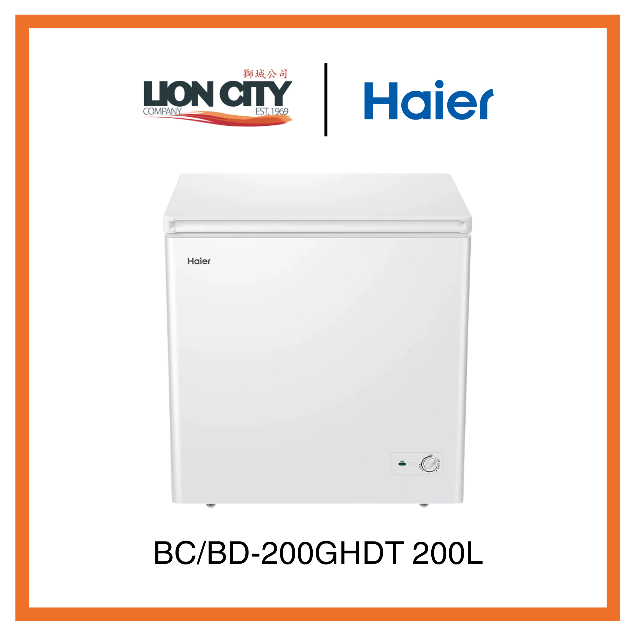 Haier BC/BD 200GHDT 200L Single Temperature Frost Chest Freezer - 2 Years Warranty - Compact Deep Freezer for Home, Garage, or Restaurant Use - Ideal for Frozen Food Storage & Bulk Meal Prep