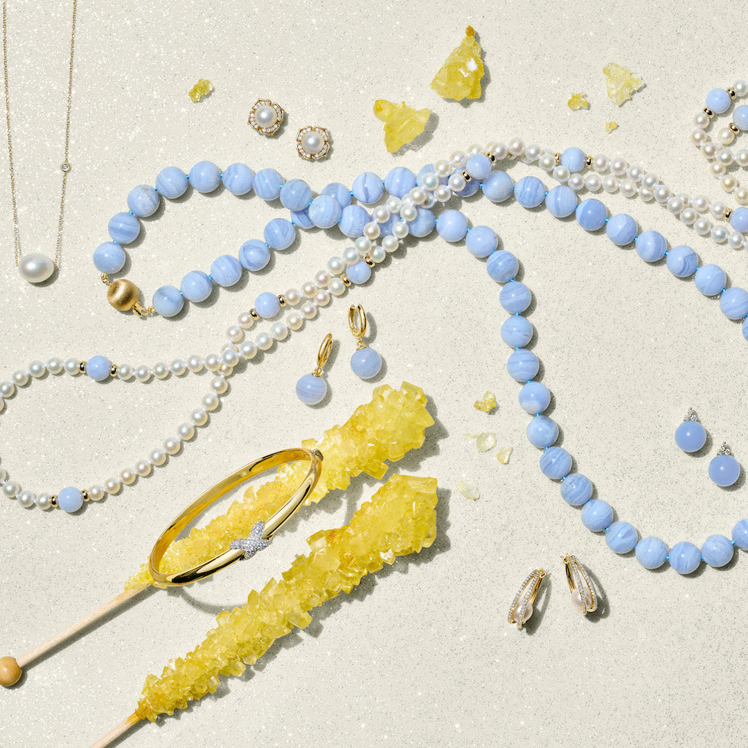 Elegant Pearl & Blue Lace Agate Rope Necklace for Women - Handmade Boho Chic Jewelry - Perfect for Weddings, Parties & Everyday Wear