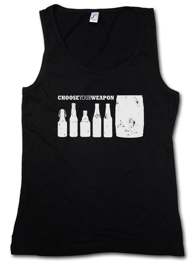 Women's Beer Barrel Tank Top - Choose Your Weapon Funny Vintage Beer Bottle Design for Father's Day & Summer Parties