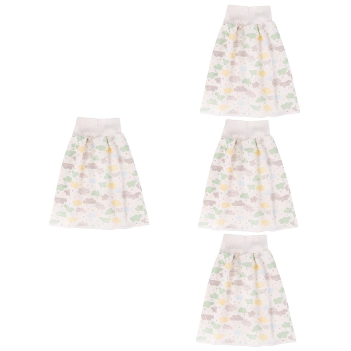 Wakauto 4 Pack Cotton Diaper Skirts - Soft Leakproof Potty Training Pants for Babies & Toddlers - Perfect for Daycare, Playtime & Overnight Protection