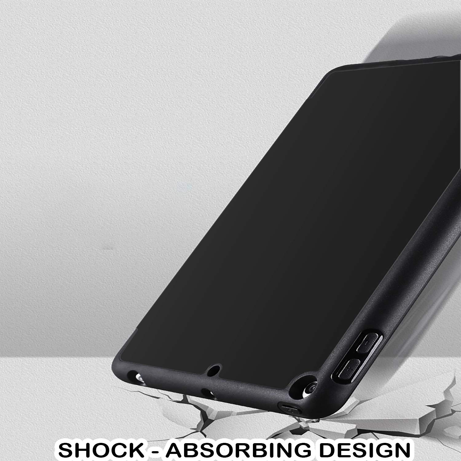 Durable Shockproof iPad Air 5th/4th Generation Case (2022/2020 Model) 10.9 Inch - TPU Silicone Protective Cover with Apple Pencil Holder - Perfect for Work, Travel & School - Black