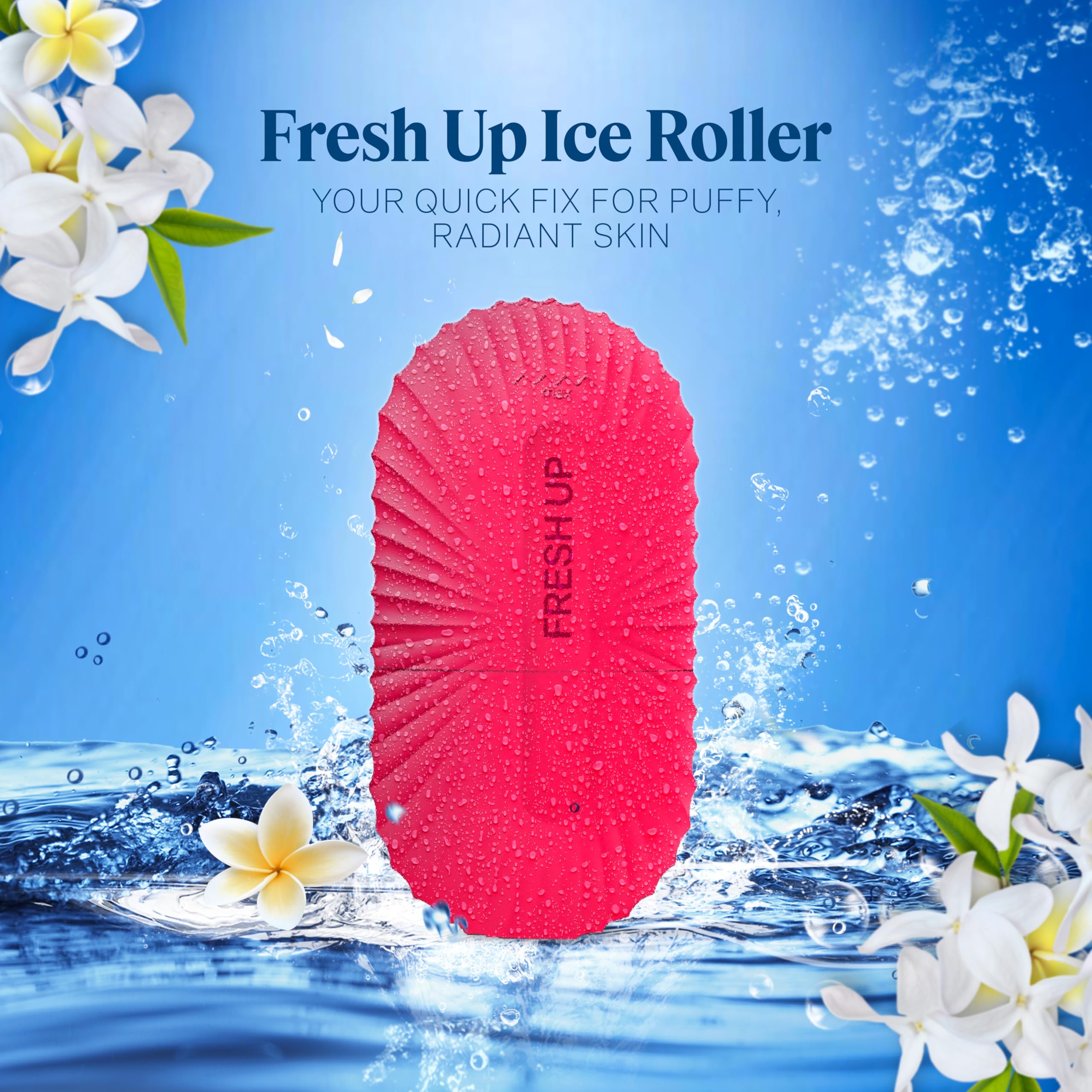 Pink Ice Roller for Face - Cooling Facial Massager to Reduce Puffiness & Dark Circles, Minimize Pores & Improve Skin Texture - Perfect for Morning Routine & Post-Workout Skin Care