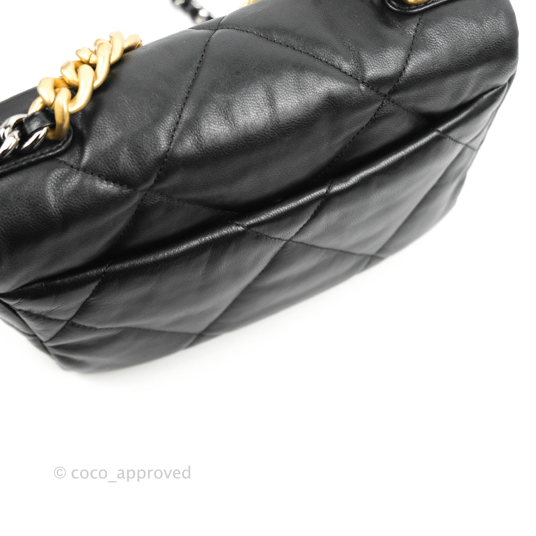 Chanel 19 Small Black Goatskin Leather Bag with Mixed Hardware - Luxury Designer Handbag for Women, Perfect for Date Night & Special Occasions