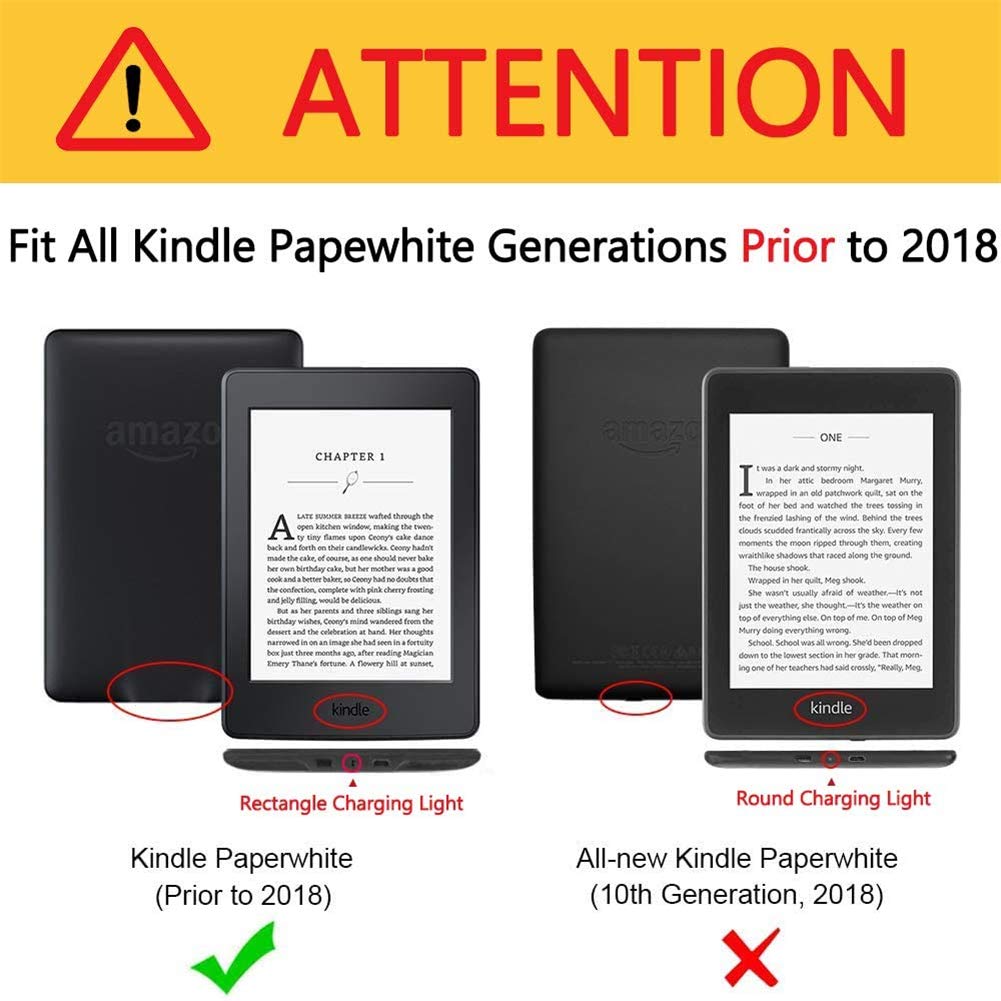 Amazon Kindle Paperwhite 1/2/3 (2012-2015 Models) Protective Case with Hand Strap - Compatible with Kindle Paperwhite E-Readers Before 2018 - Perfect for Reading, Travel & Commuting