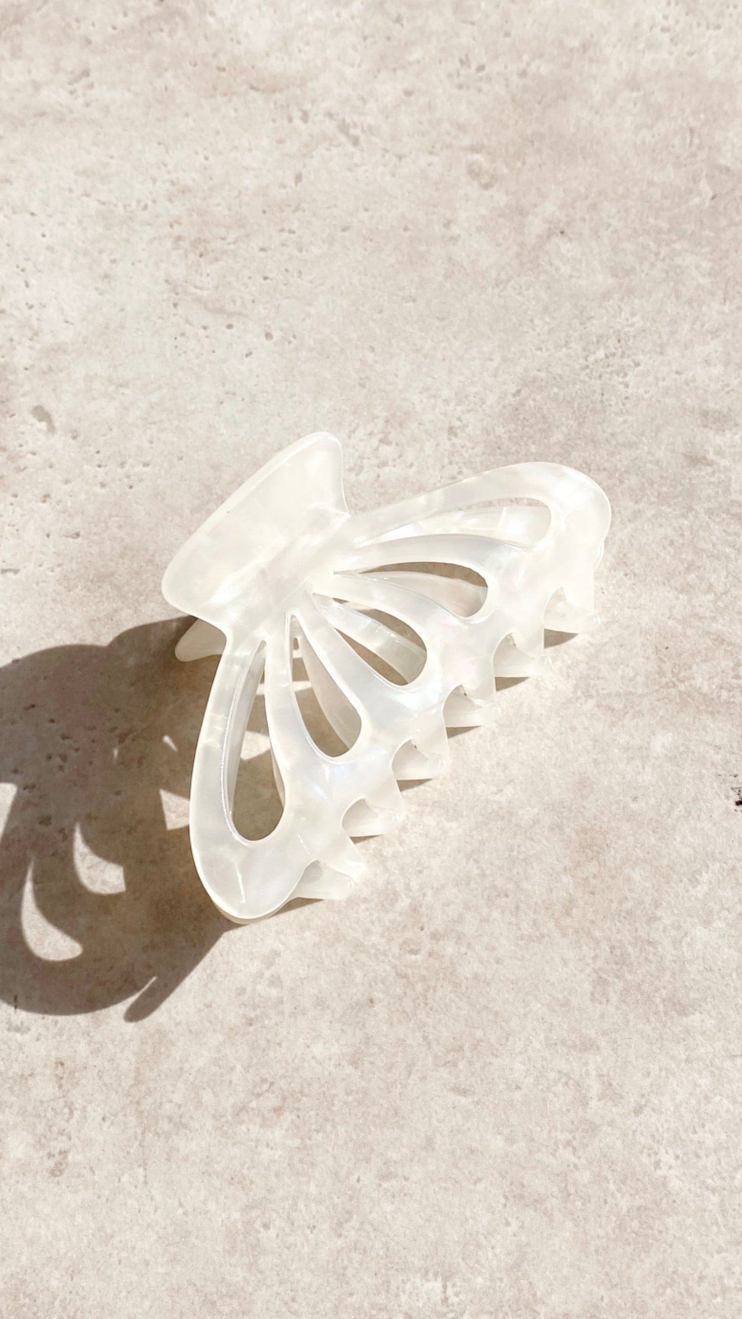 Bianca Butterfly Claw Clip Hair Accessory - Ivory Marble Design for Women | Perfect for Updos, Ponytails & Everyday Hairstyles