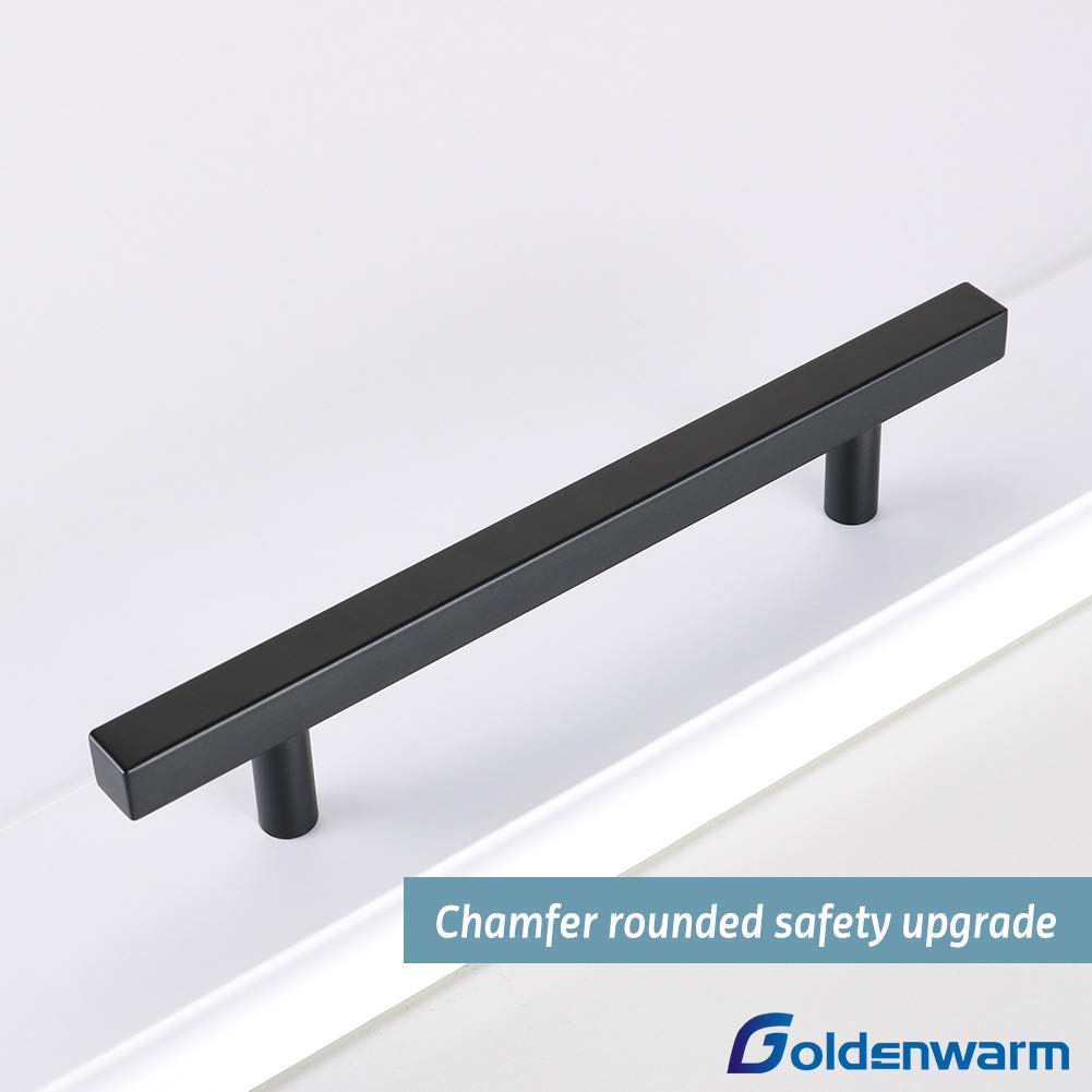 Black Cabinet Pulls 12 Pack - Matte Black Drawer Handles for Kitchen & Bathroom Cabinets - 5