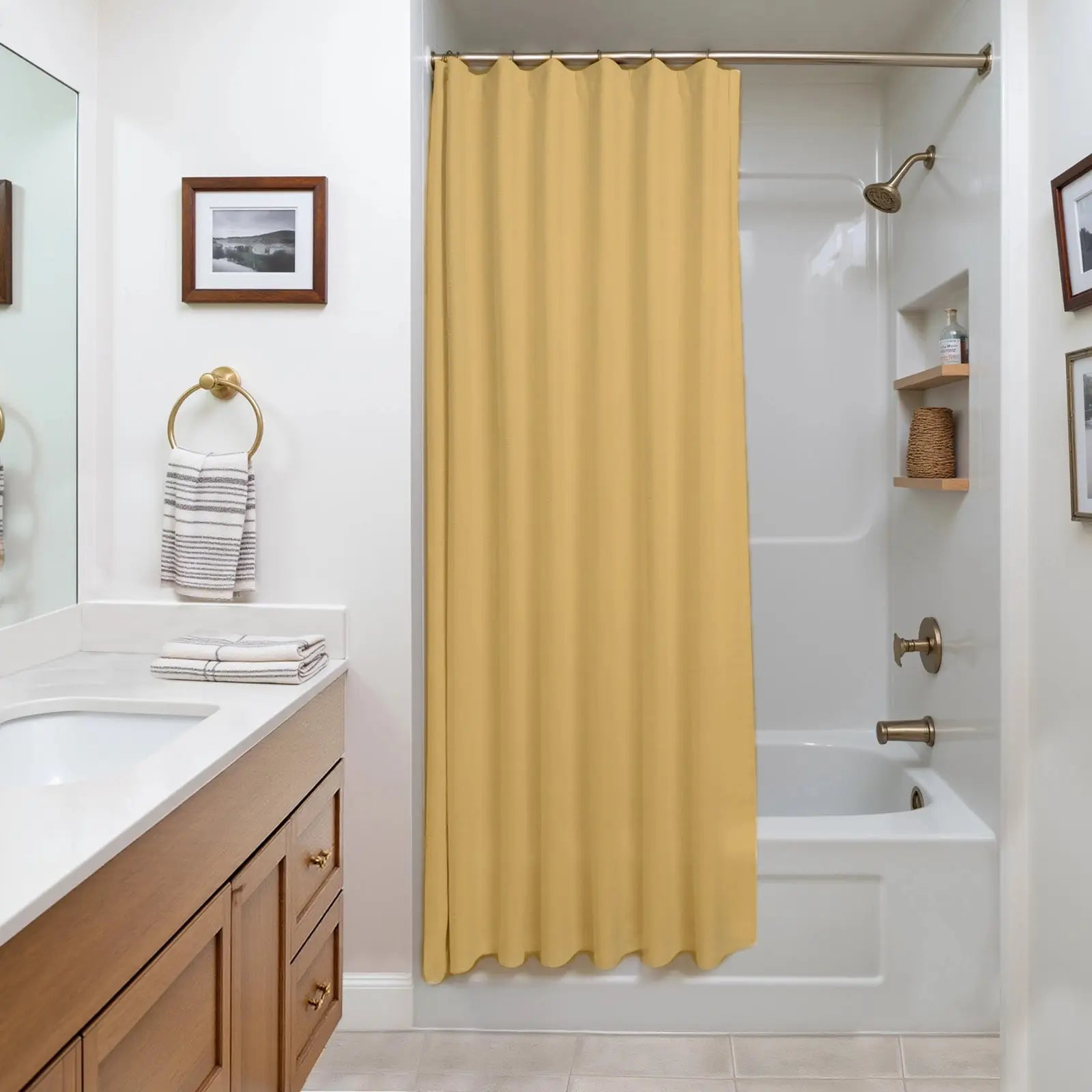 Premium Waterproof Shower Curtain - Heavy Duty PEVA Fabric, Mold & Mildew Resistant Bathroom Curtain with Rustproof Grommets - Perfect for Bathrooms, Showers & Wet Areas
