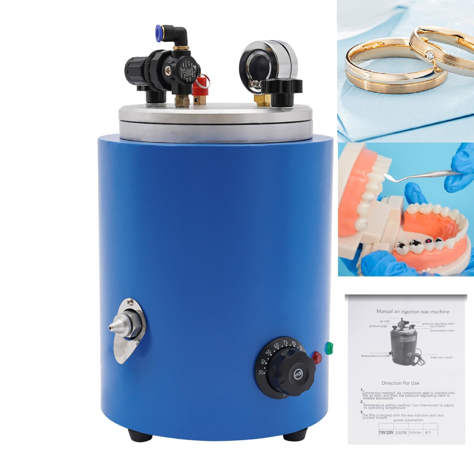 500W Adjustable Temperature Wax Injector Machine - 2.2L Round Wax Melting Pot for Vegetable, Mineral & Petroleum Wax - Perfect for Candle Making, Wax Sealing & DIY Crafts