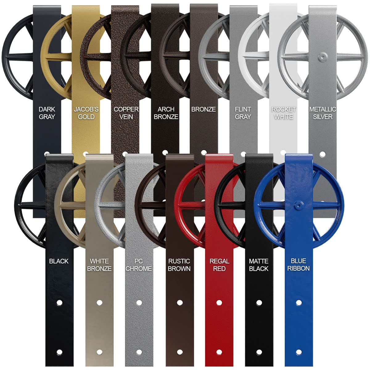 GB600148HWCV Premium Wagon Wheel Strap Barn Door Hardware Kit - 1 3/4