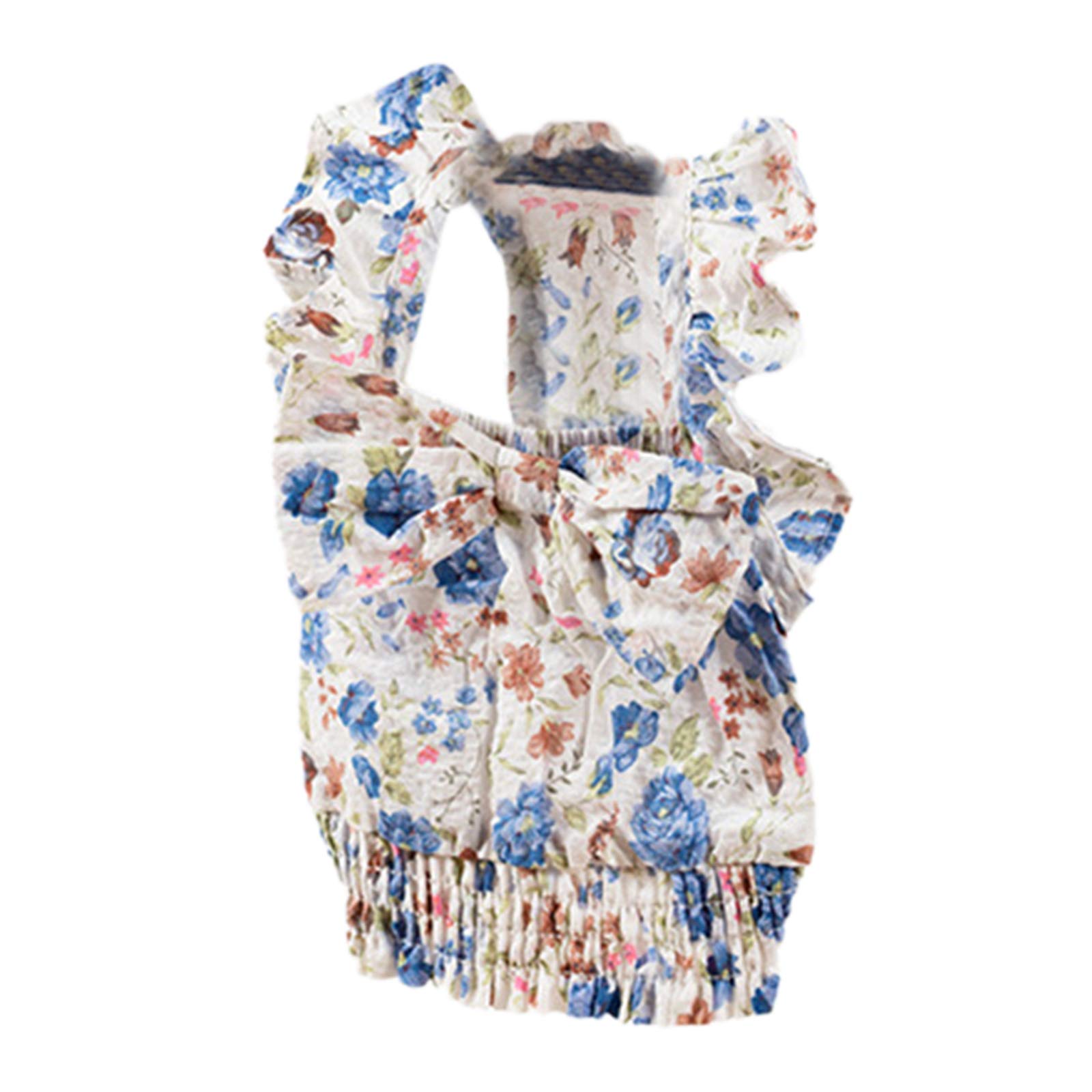 Dog Clothes for Summer - Floral Ruffled Shirt Outfit for Small & Medium Dogs & Cats | Cute Pet Apparel for Outdoor Walks & Photo Shoots