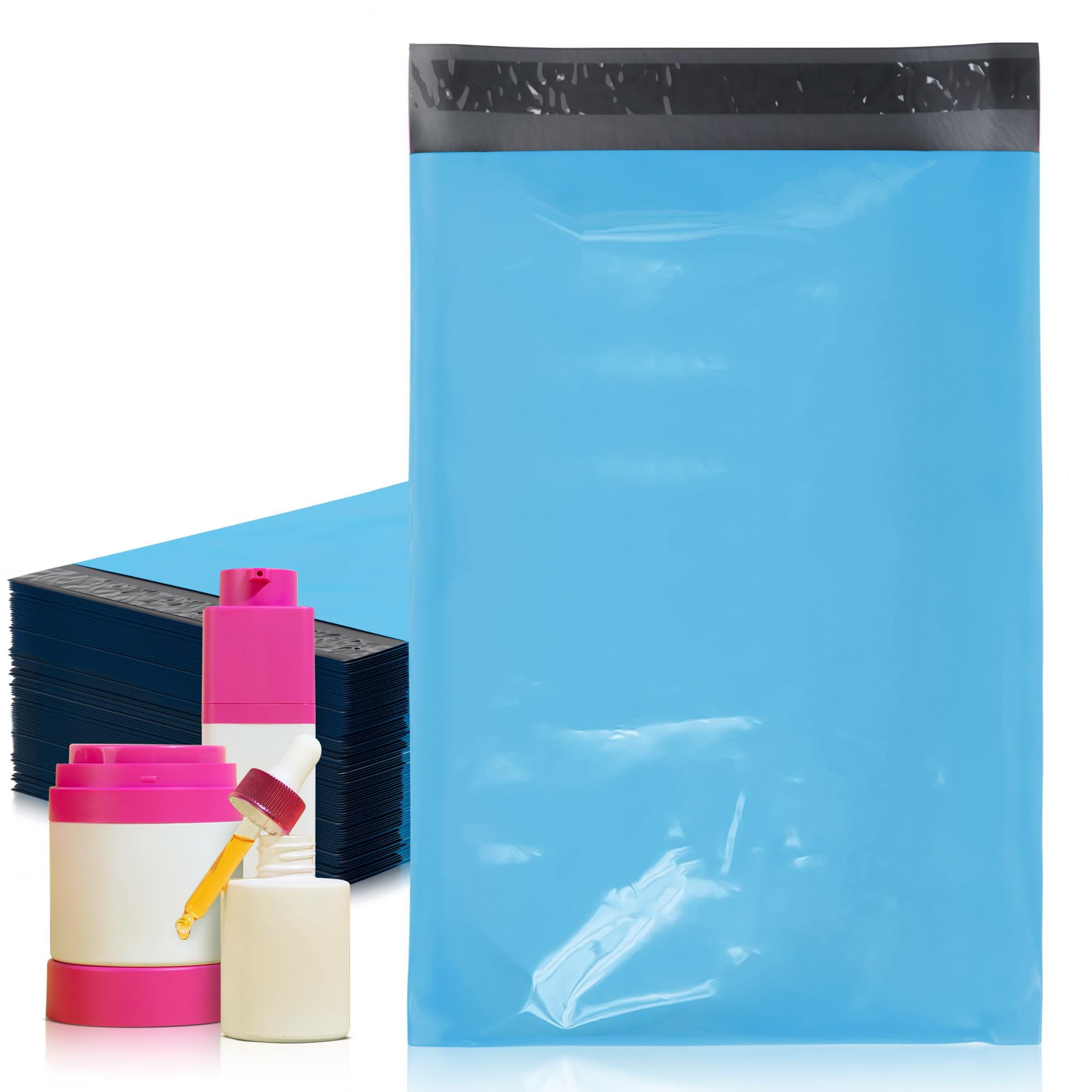 Blue 7.5x10.5 Inch Poly Mailers - 1000 Pack Self-Seal Shipping Bags for Clothes | Waterproof & Stretchable Poly Envelopes | Perfect for Ecommerce, Online Stores & Clothing Shipping