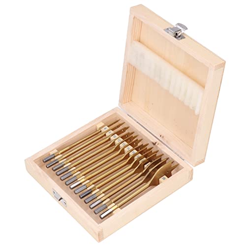 13Pcs High Carbon Steel Woodworking Flat Bit Set - 1/4