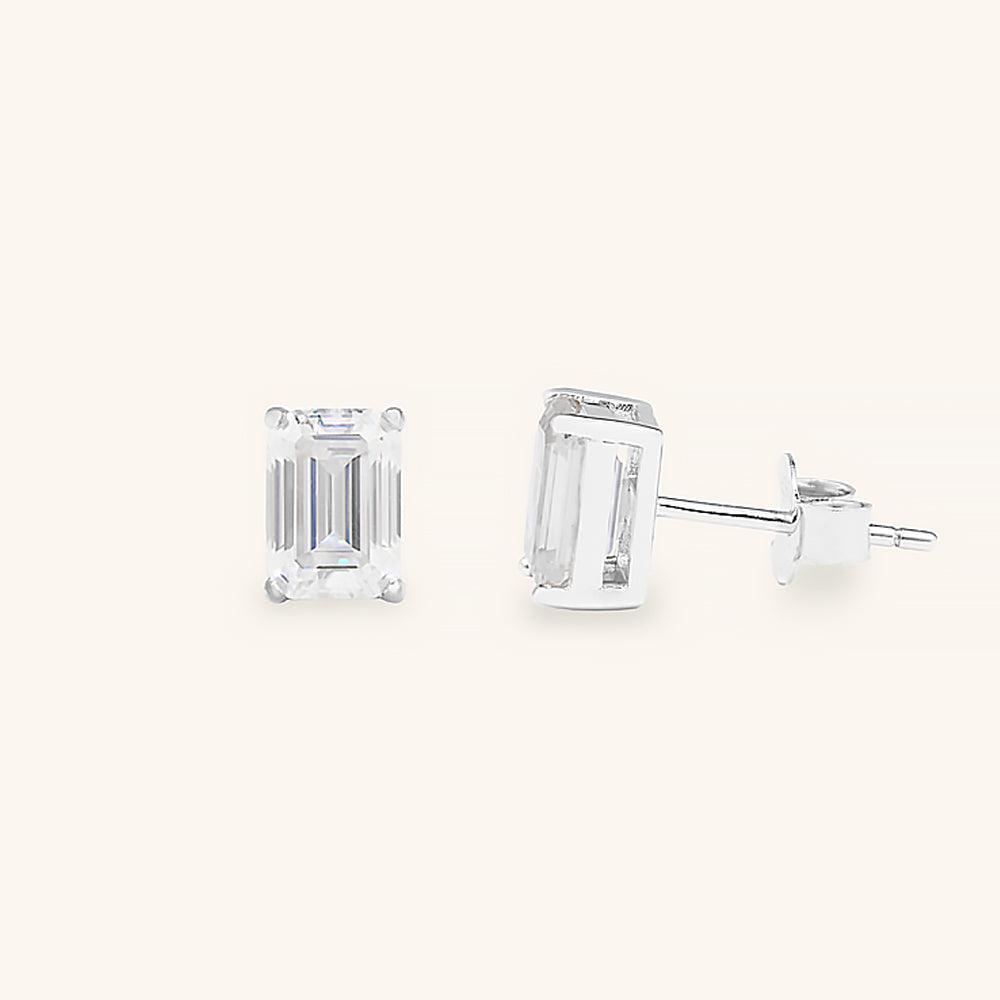Classic Emerald Premium Moissanite Stud Earrings for Women - Elegant Green Gemstone Jewelry for Everyday Wear & Special Occasions