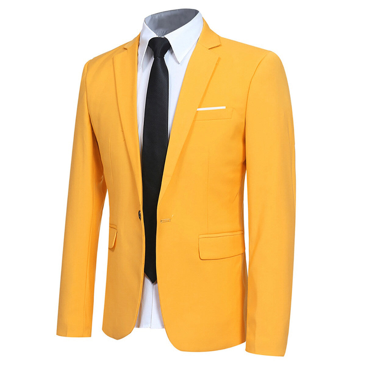 Stylish Yellow One-Button Casual Blazer for Women | Trendy Office Wear & Spring Outfits | Perfect for Work, Parties & Special Occasions