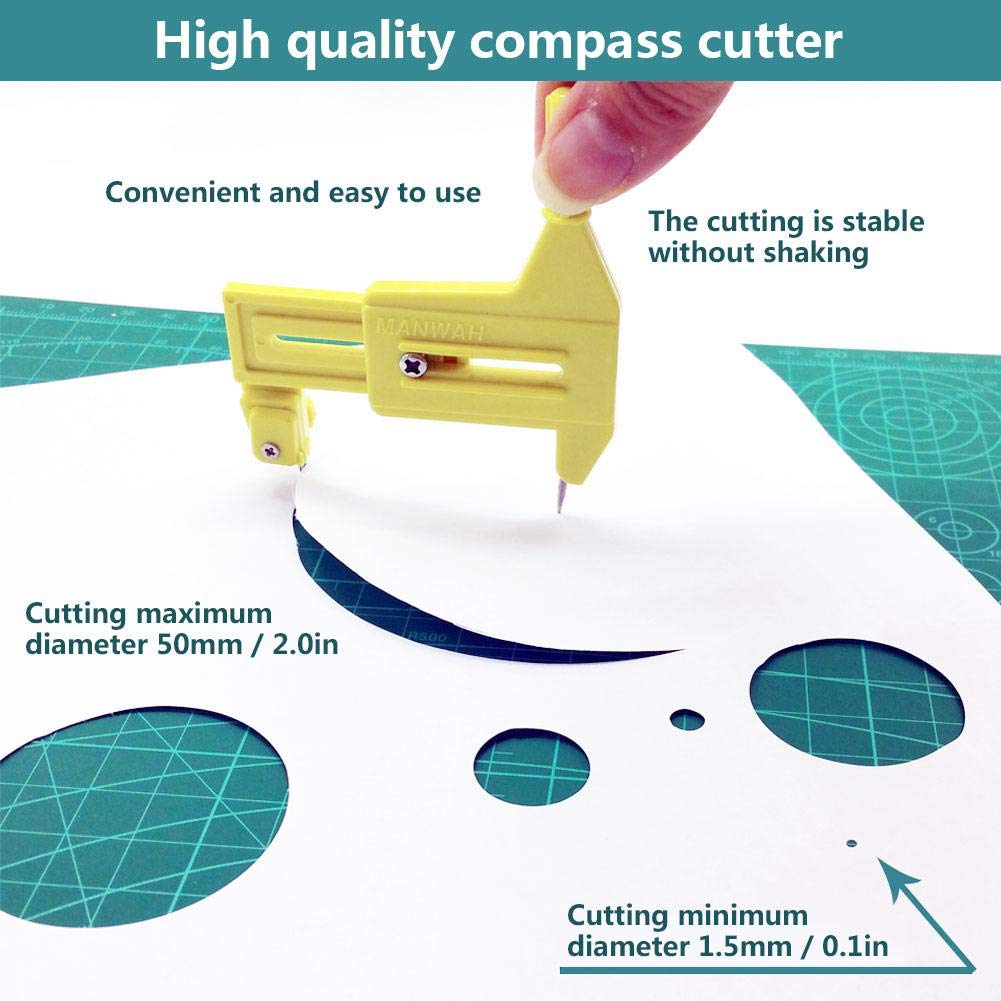 Precision Circle Cutter Tool for Arts & Crafts - Adjustable 1.5-50mm Diameter Cutting - Perfect for Scrapbooking, Leather Craft, and DIY Projects