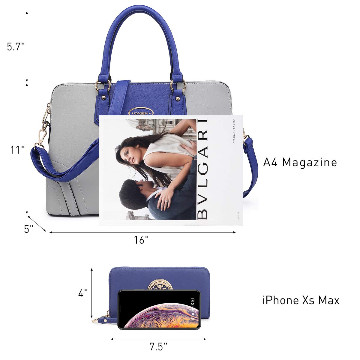 Dasein Women's Two-Tone Colorblock Tote Bag - Stylish Shoulder Handbag for Work, Travel & Everyday Use | Durable & Fashionable Women's Purse