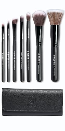 Doris Brown Professional Makeup Brush Set - 7 Piece Synthetic Kabuki Brushes for Foundation, Eyeshadow, Blending, Powder & Lip Liner | Soft Cruelty-Free Vegan Bristles | Perfect for Makeup Artists & Beginners (Home, Travel, Salon Use)