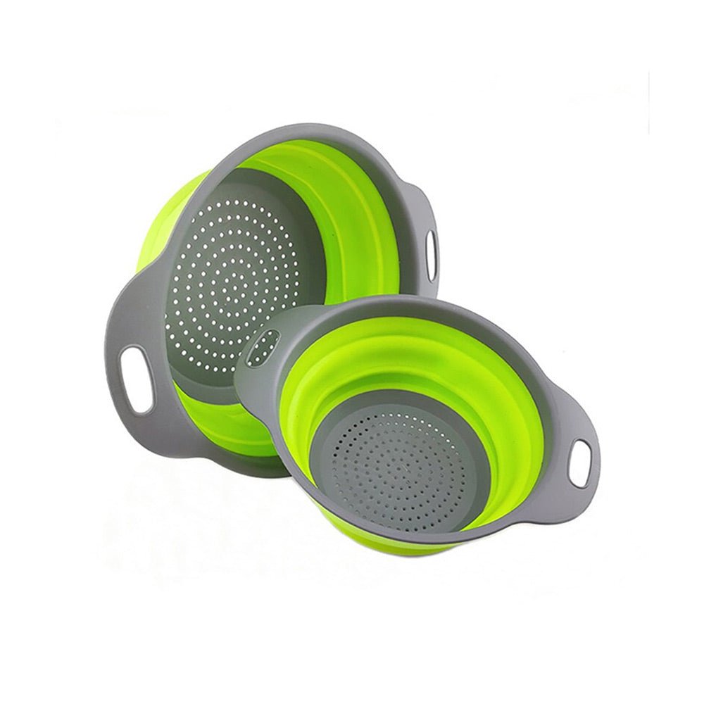 Fox Collapsible Colander Set of 2 - Space Saving Expandable Kitchen Strainer for Pasta, Salad & Vegetables - Perfect for Small Kitchens, Camping & RVs