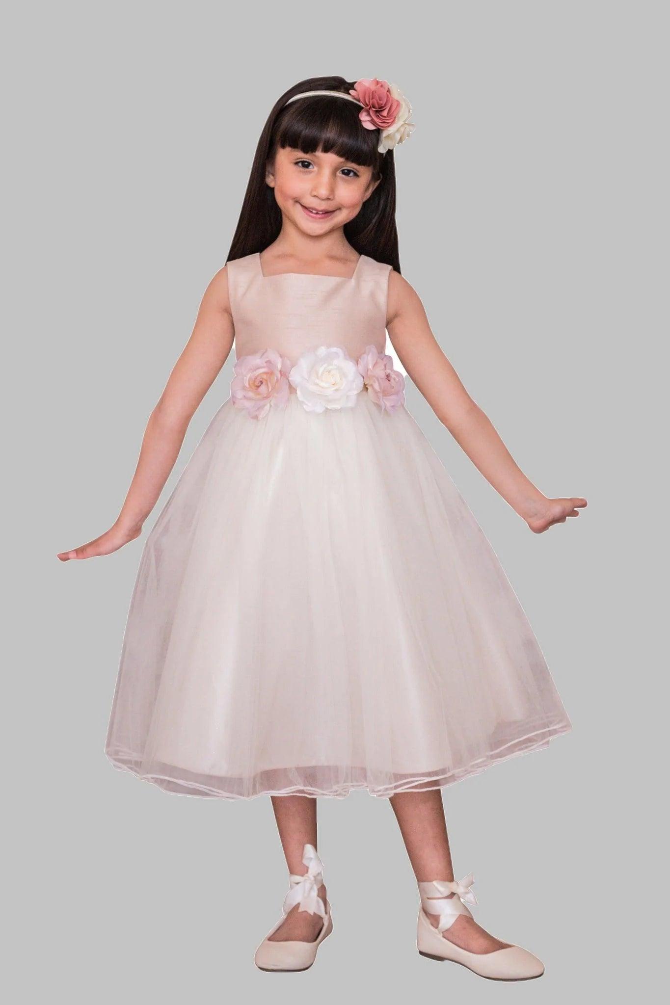 Kids Dream Girls Dress Vintage Rose KD428 - Elegant Floral Party Dress for Girls, Birthday, Wedding & Special Occasions
