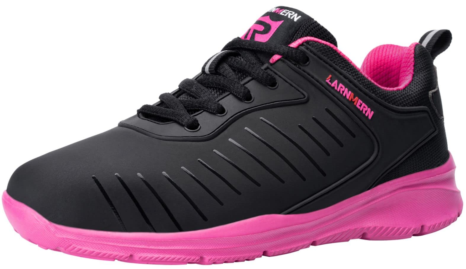 LARNMERN Steel Toe Shoes for Men & Women - Lightweight Safety Work Shoes with Puncture Proof & Breathable Design - Comfortable Sneakers for Construction, Warehouse, and Outdoor Work