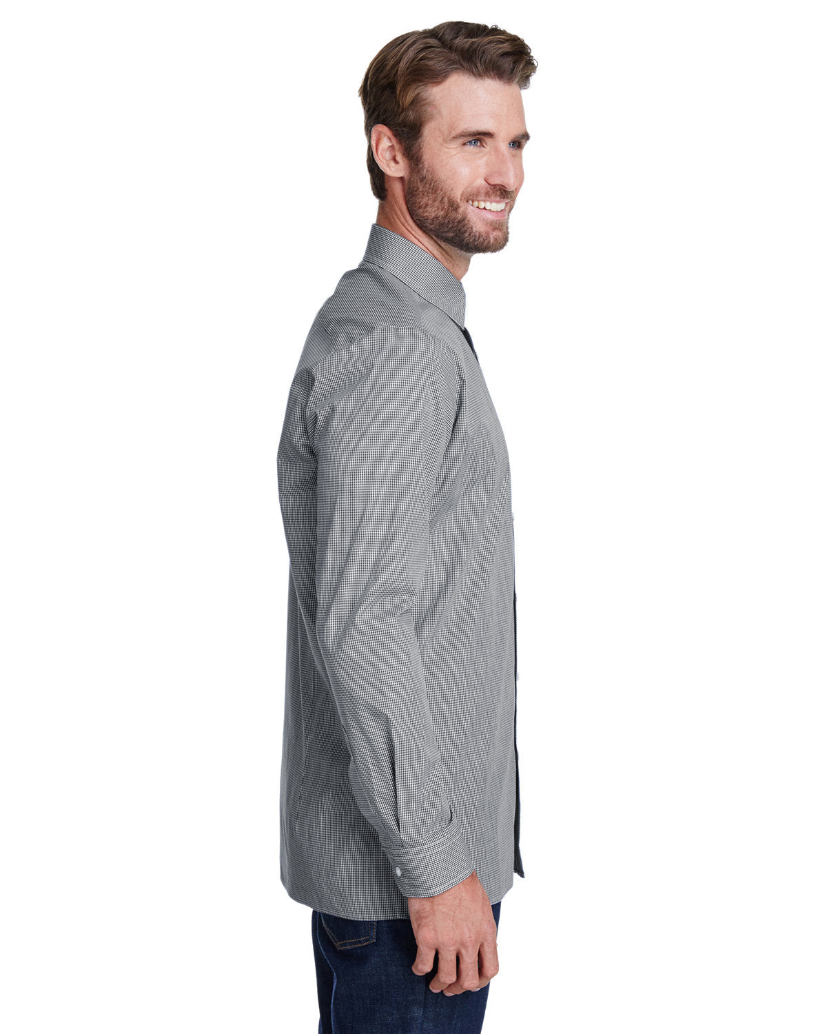 Reprime RP220 Men's Microcheck Gingham Long Sleeve Cotton Shirt - Artisan Collection - Casual & Formal Wear for Office, Date Night & Outdoor Events