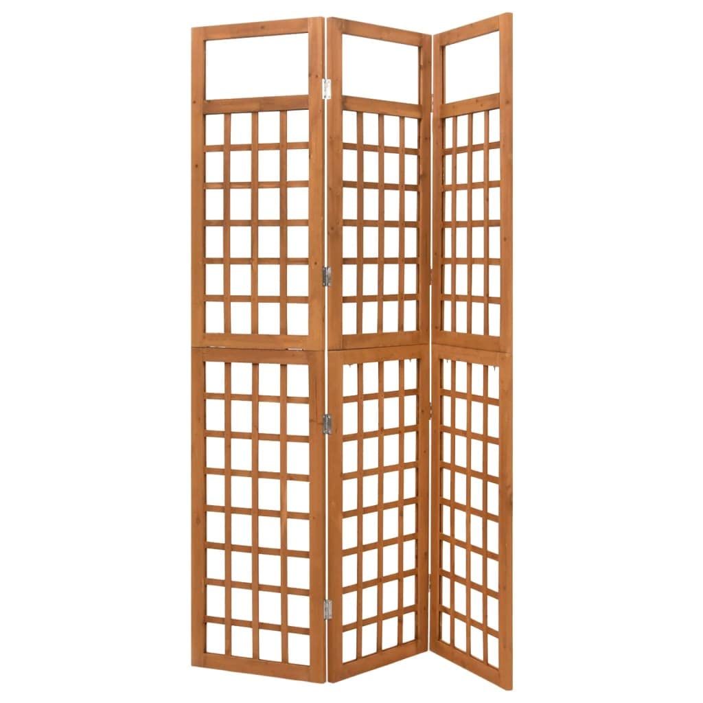3-Panel Folding Room Divider - Solid Fir Wood Privacy Screen for Indoor & Outdoor Use (47.6