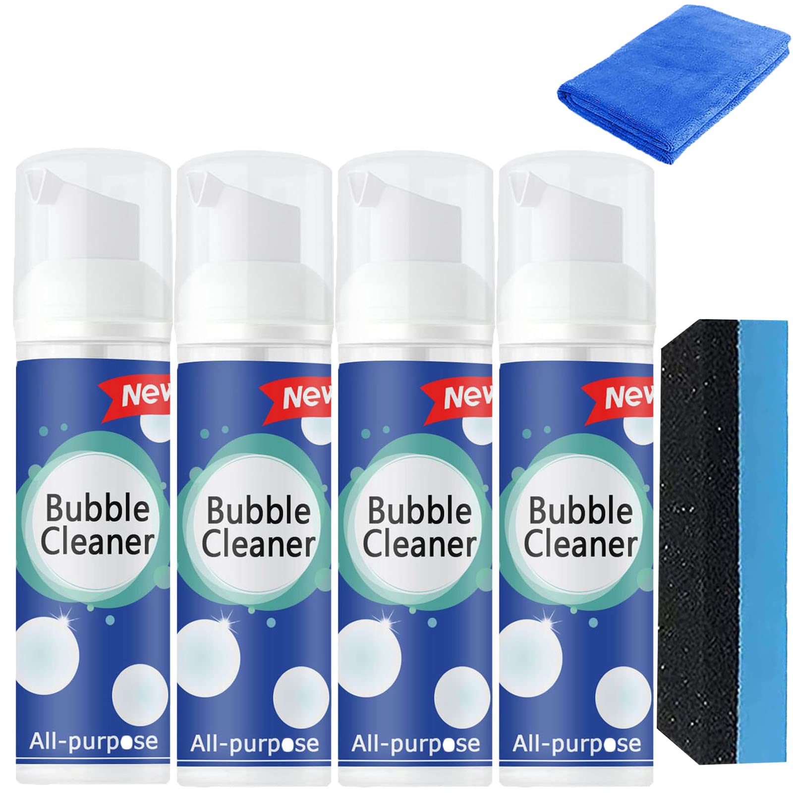 All-Purpose Bubble Cleaner Foam Spray - Heavy Duty Degreaser for Kitchen, Stove, Grill & Oven - Rinse-Free Foaming Cleaner for Oil & Grease Stain Removal (100ml, 4-Pack) - Perfect for Home, Restaurant & Commercial Use