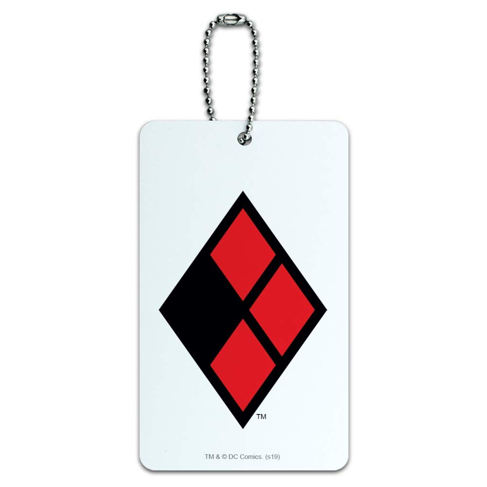 Harley Quinn Diamond Logo Luggage Tag - Durable Suitcase ID Tag for Travel Bags & Carry-Ons - Perfect for Airports, Cruises & Business Trips