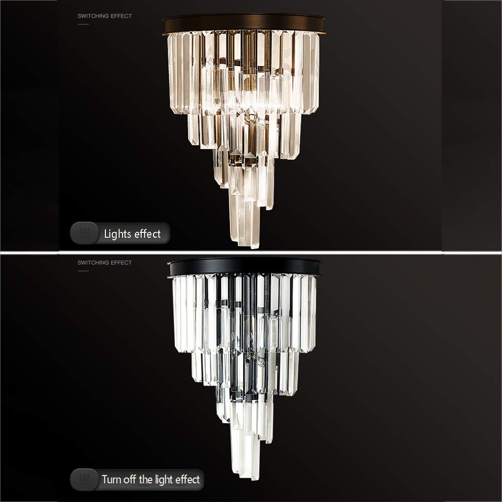 Modern Crystal Wall Sconce - 3-Tier LED Wall Lamp with Chrome Finish for Bedroom, Living Room, Hotel & Dining Room | Elegant Lighting Fixture for Hallway, Aisle & Bedside Decor