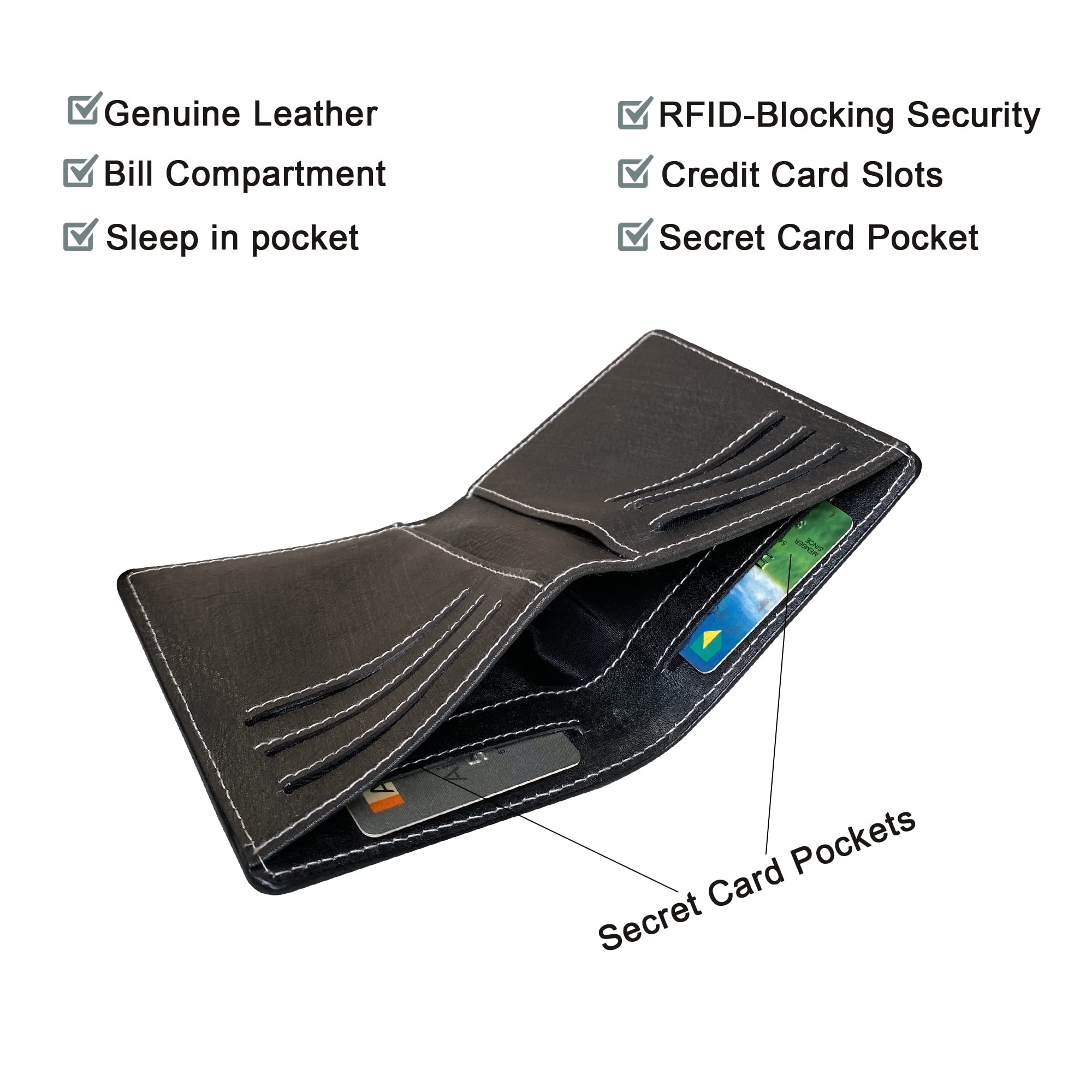Genuine Leather RFID Blocking Anti-Theft 3D Dragon Print Men's Wallet - Credit Card Holder & Gift NoteCase (Black) - Perfect for Travel, Business & Everyday Use