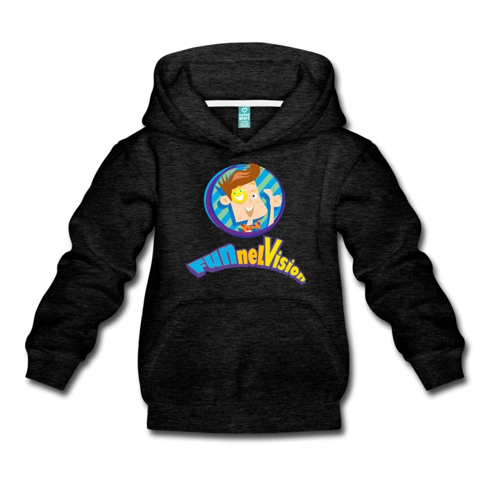 FGTeeV Funnel Vision Premium Hoodie for Kids - Charcoal Gray Youth XL | Cozy Pullover Sweatshirt for Gaming, School & Outdoor Activities