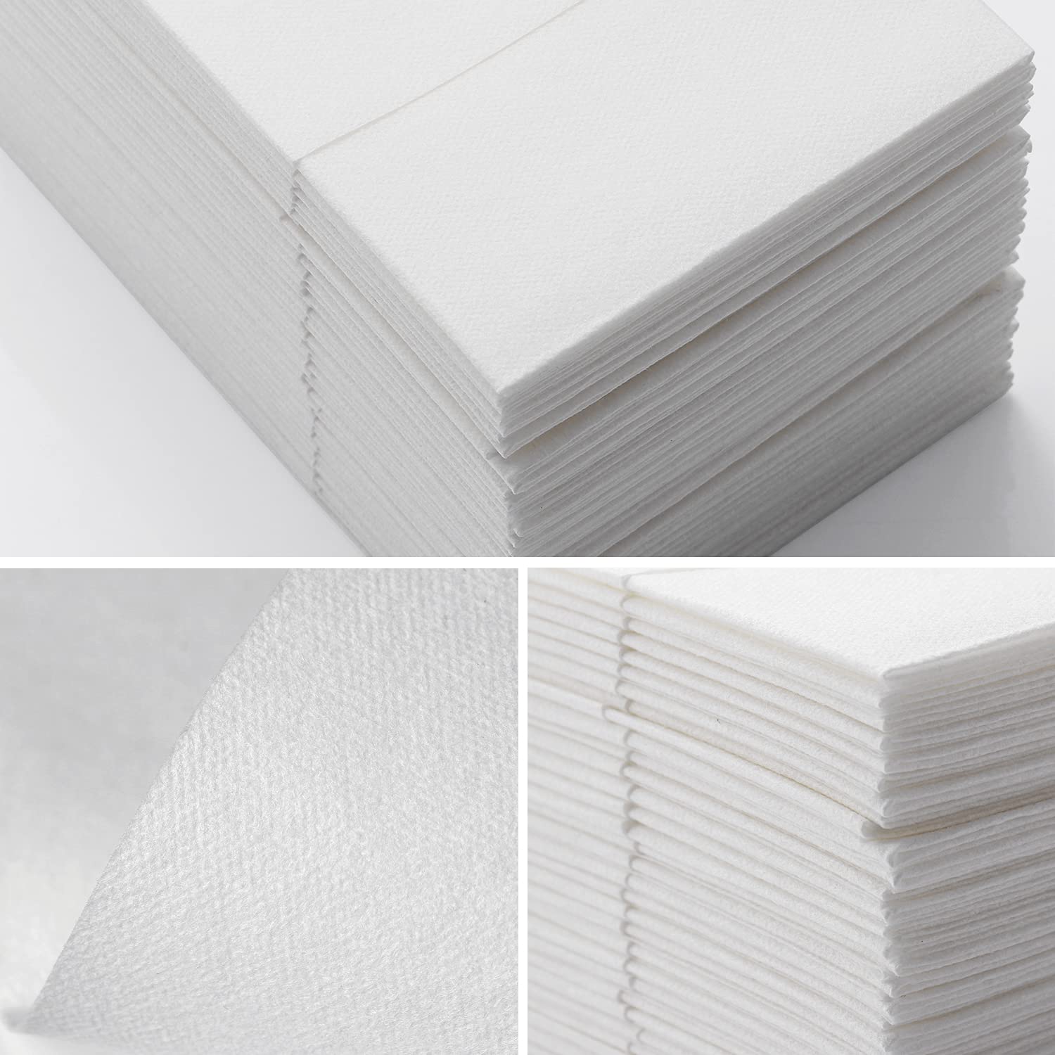 LEKOCH 100-Pack Premium White Disposable Napkins - Linen Feel Pocket Dinner Napkins with Built-in Flatware for Wedding, Reception, Christmas & Holiday Parties - Elegant Table Setting for Formal Events & Special Occasions