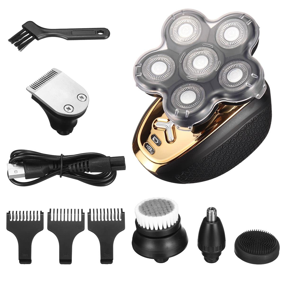 Men's Electric Razor - 4D Floating USB Rechargeable Shaver for Face & Head Grooming