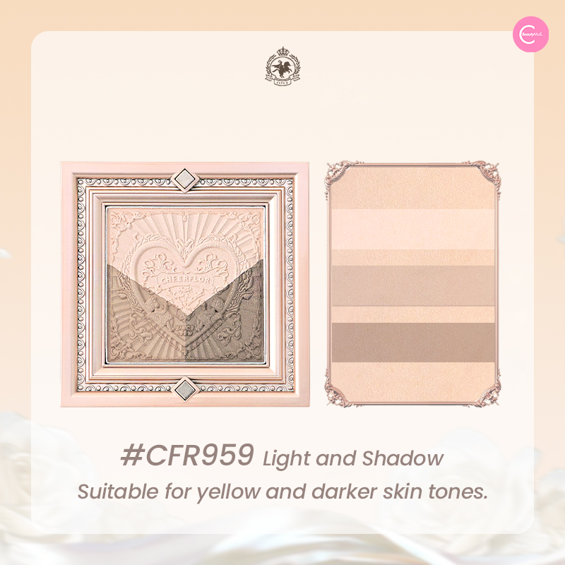 CHEERFLOR Angel Frame Contour & Highlight Palette - Professional Makeup Kit for Face Sculpting & Glow - Perfect for Bridal, Photoshoot & Evening Makeup Looks