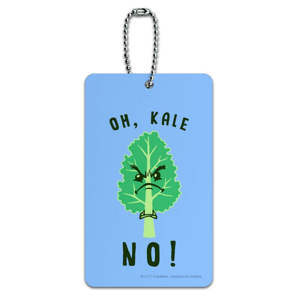 Funny Oh Kale Hell No Luggage Tag - Humorous Suitcase ID Card for Carry-On Bags - Perfect for Travel, Vacation & Airports