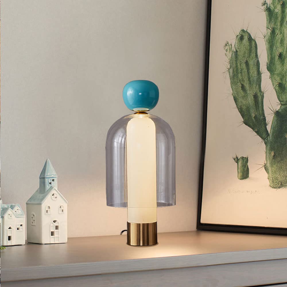 Modern Nordic LED Glass Table Lamp - Rustic Iron Desk Light for Study, Bedroom & Living Room - 55x20cm - Perfect for Home, Office, Hotel & Villa Lighting Decor