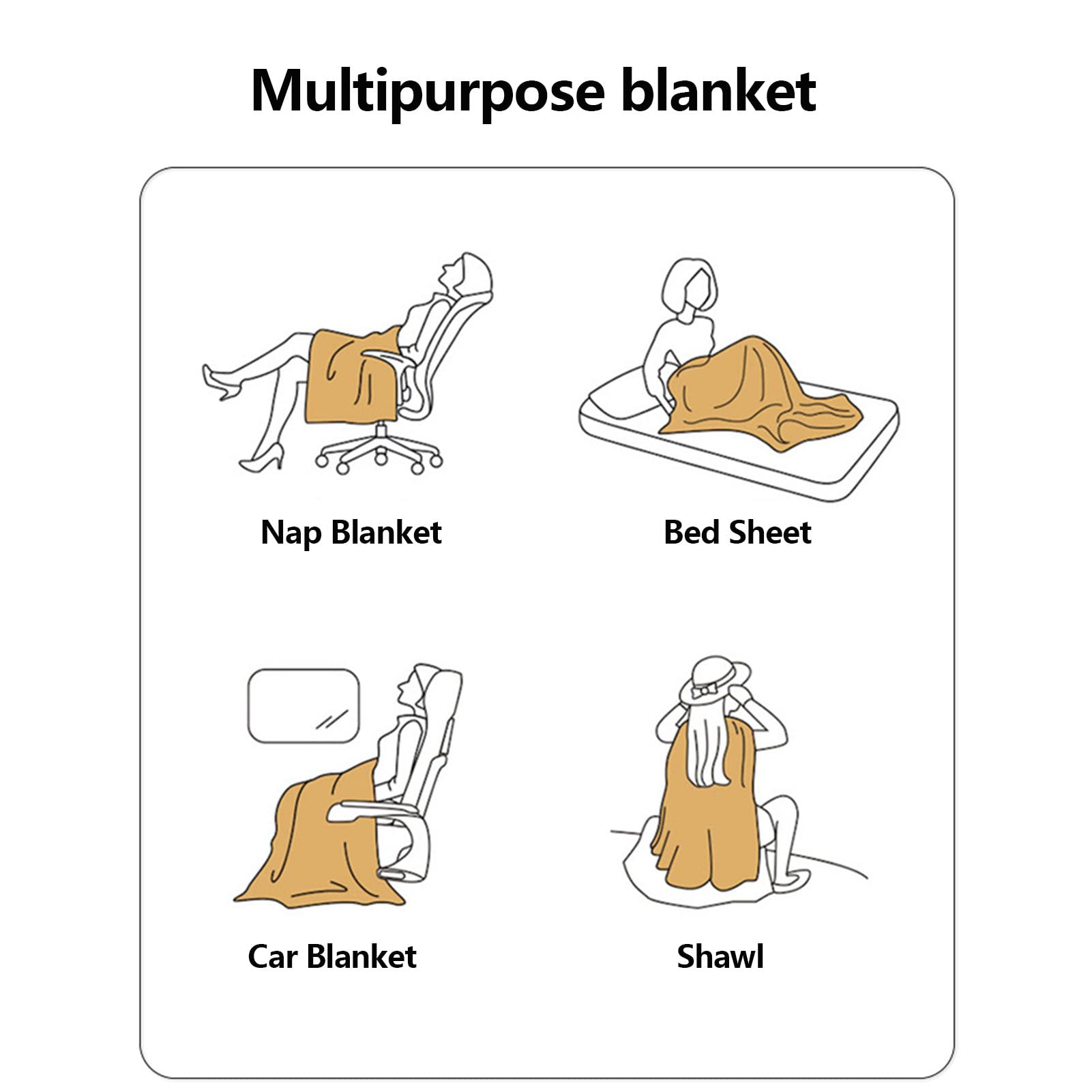 Soft & Cozy Fluffy Plush Microfiber Fleece Blanket 71x79 Inch (180x200cm) - Machine Washable Throw for Bed, Sofa, Dorm - Perfect for Winter Nights, Movie Time & Home Decor