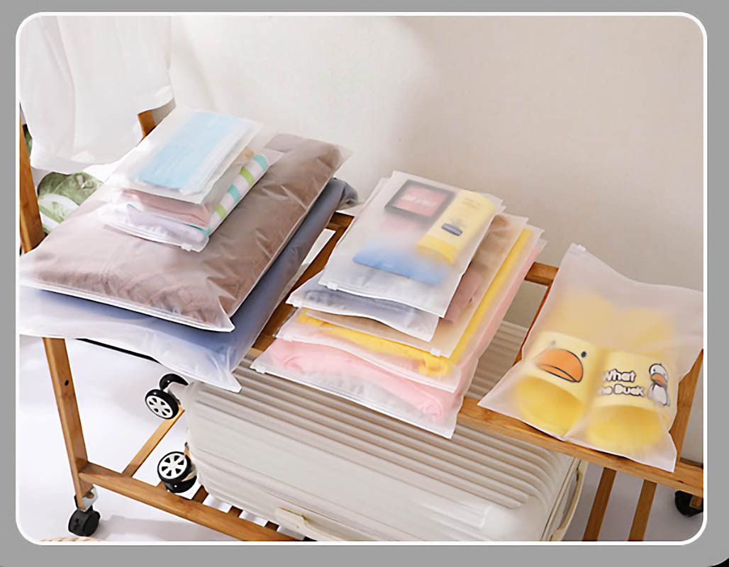 15 Pack Reusable Zippered Clothing Storage Bags for Travel, Organizing Clothes, Linens & Accessories - Space Saving Vacuum Sealable Garment Bags for Suitcase, Closet & Moving
