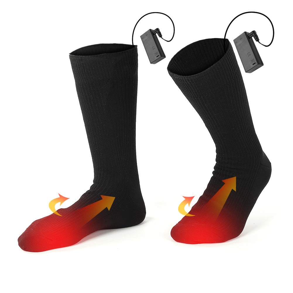 50°C Electric Heated Socks for Men & Women - Rechargeable Battery Powered Winter Warm Socks - Perfect for Cold Weather, Fishing, Biking, Skiing & Camping - Stay Warm All Day Long
