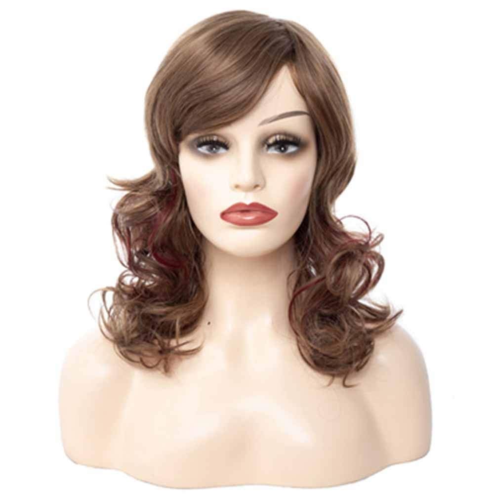 Nuanxin Short Curly Wigs for Women - European & Skin Tone Synthetic Hair Wig - Natural Fluffy Short Hair for Daily Wear & Cosplay