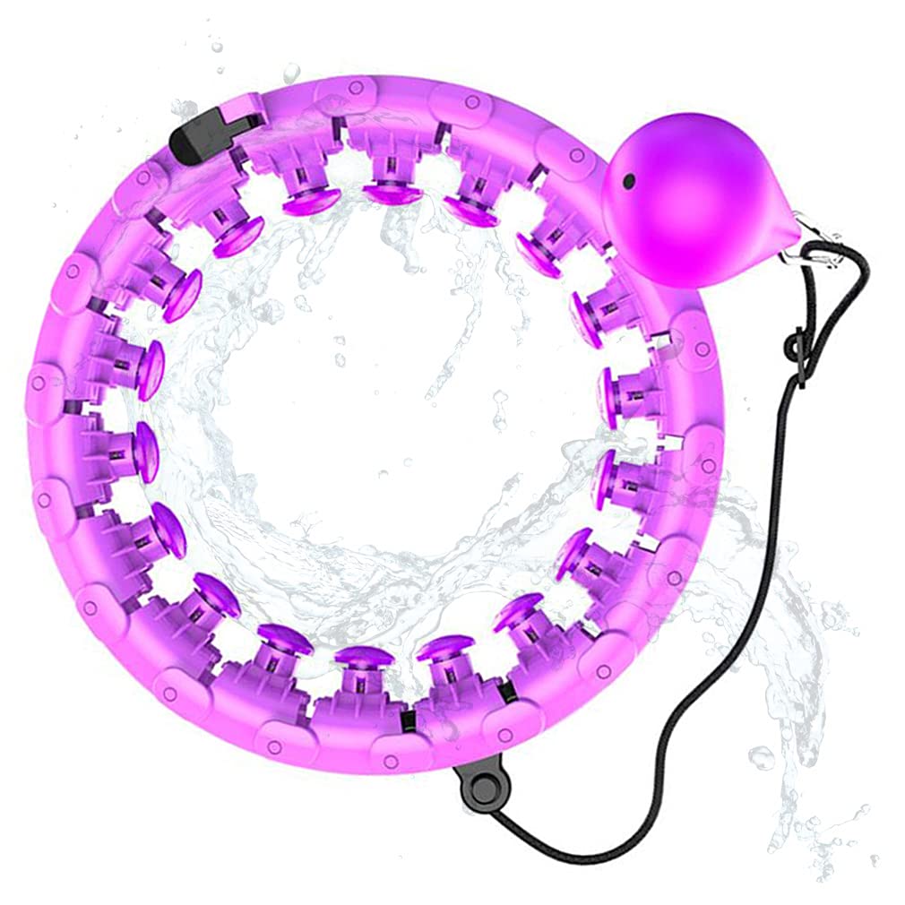 MANQIAN 2-in-1 Weighted Smart Hula Hoop for Adults - Adjustable Fitness Ring with 24 Detachable Knots for Waist Workout & Weight Loss | Perfect for Women & Kids | Home Gym Exercise & Outdoor Fitness Activity
