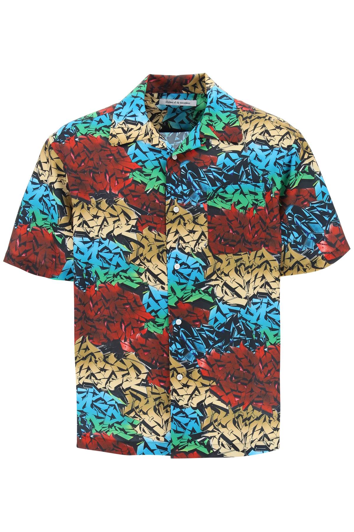 Children of the Discordance Graffiti Print Short Sleeve Shirt - Trendy Streetwear for Men - Perfect for Urban Fashion & Casual Outings