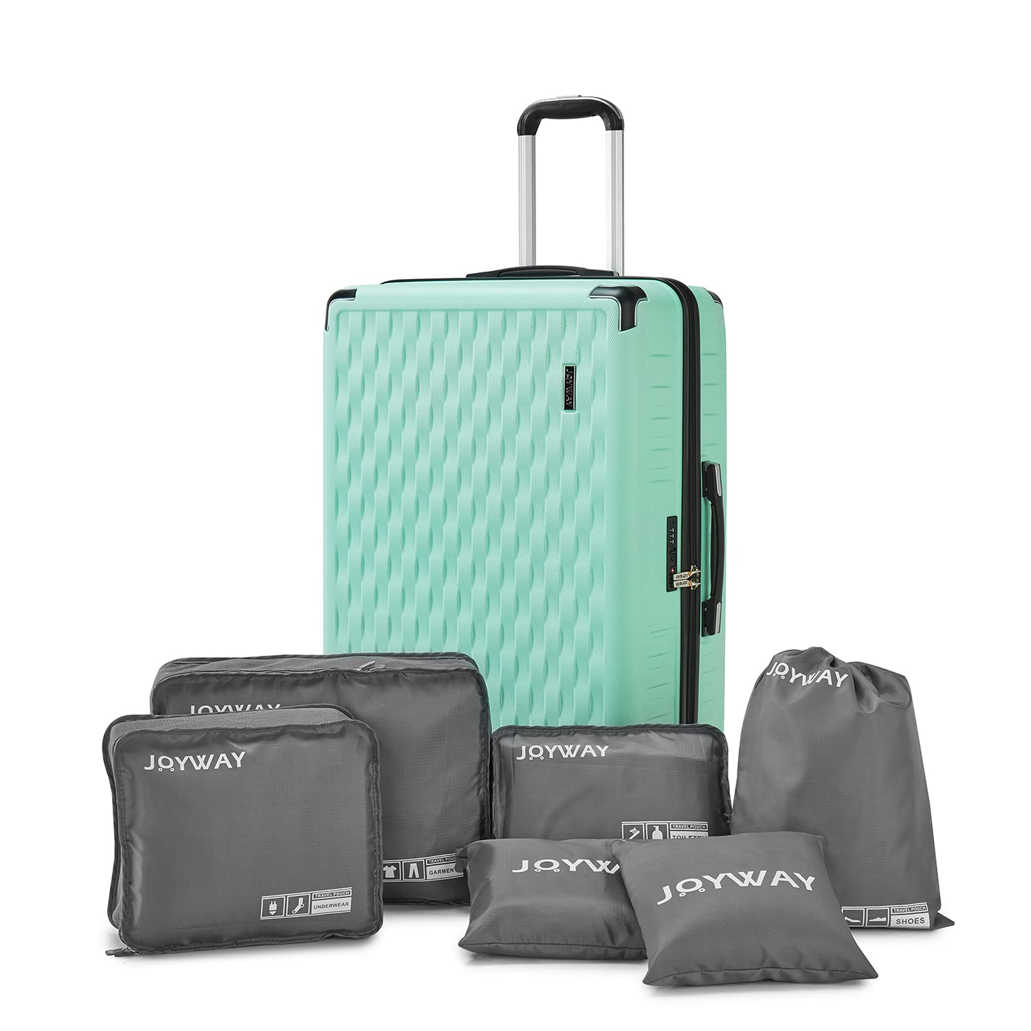 Melalenia ABS Hardside 28 Inch Large Suitcase with Double Spinner Wheels & TSA Lock - Lightweight Durable Checked Luggage for Travel, Vacation, Business Trips (Green)