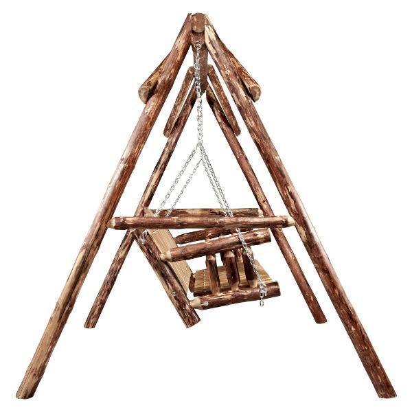 Glacier Country A-Frame Lawn Swing - Heavy Duty Outdoor Garden Porch Swing for Relaxing in Backyard, Patio, or Deck