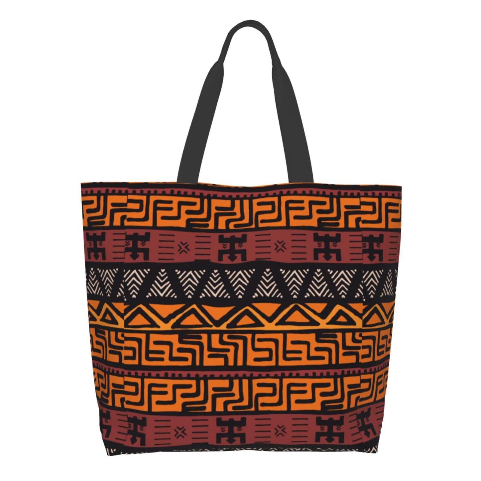African Tribal Print Shoulder Tote Bag - Handmade Ethnic Crossbody Purse for Women - Perfect for Shopping, Groceries, Beach & Casual Outings